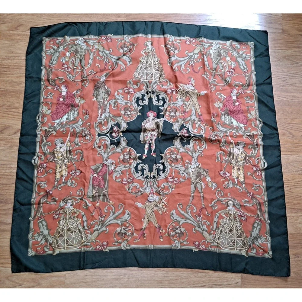 Les Fetes Du Roi Soliel Unbranded Polyester Scarf 35x35 Inches